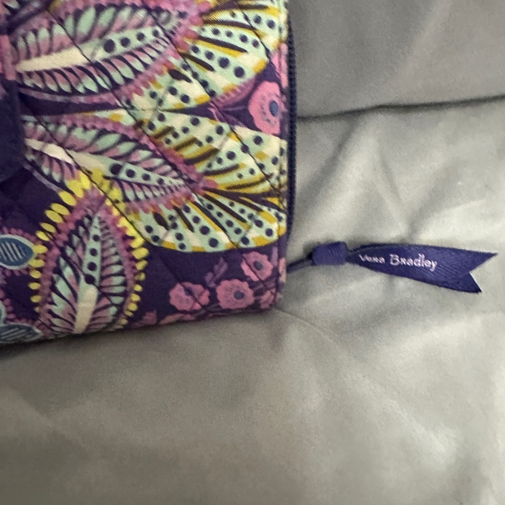 Vera Bradley Purple Wallet with Batik Leaves- NWOT - Picture 2 of 10